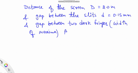 in-a-double-slit-experiment-the-distance-to-the-screen-is-20-m-the-slits-are-015-mm-apart-and-the-dark-fringes-are-056-cm-apart-a-determine-the-wavelength-of-the-source-b-determine-the-spacing-of-the-