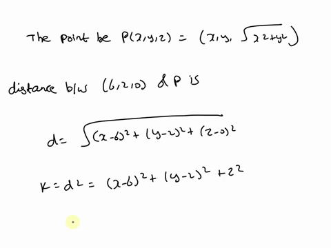 find-the-points-on-the-cone-z2-x2-y2-that-are-closest-to-the-point-6-2-0-enter-your-answers-from-smallest-to-largest-value-of-the-z-value-74242