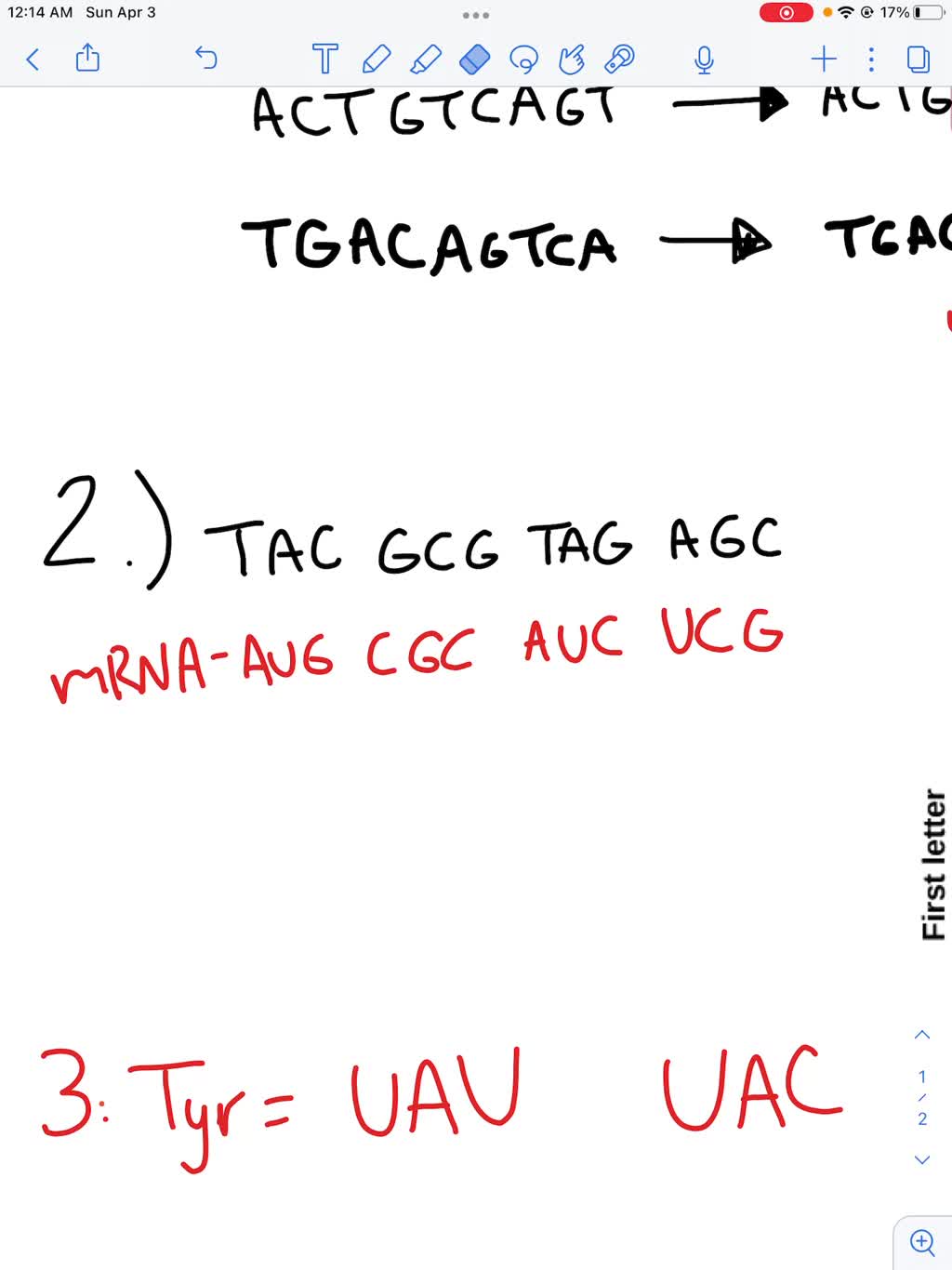 SOLVED: 1. A. What kind of mutation took place in the following sample ...