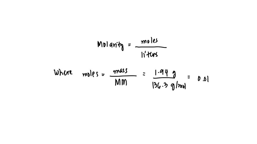 SOLVED A student weighs out a 1.94 g sample of , transfers it to a 100
