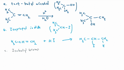 give-the-structure-of-the-alkene-you-would-start-with-and-the-reagents-and-any-special-conditions-necessary-to-convert-it-into-each-of-these-products-a-tert-butyl-alcohol-b-isopropyl-iodide-42806