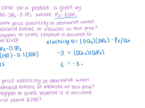 the-demand-curve-for-a-product-is-given-by-qdx-1200-3px-01pz-where-pz300-a-what-is-the-own-price-elasticity-of-demand-when-px-140-is-demand-elastic-or-inelastic-at-this-price-what-would-happ-39265
