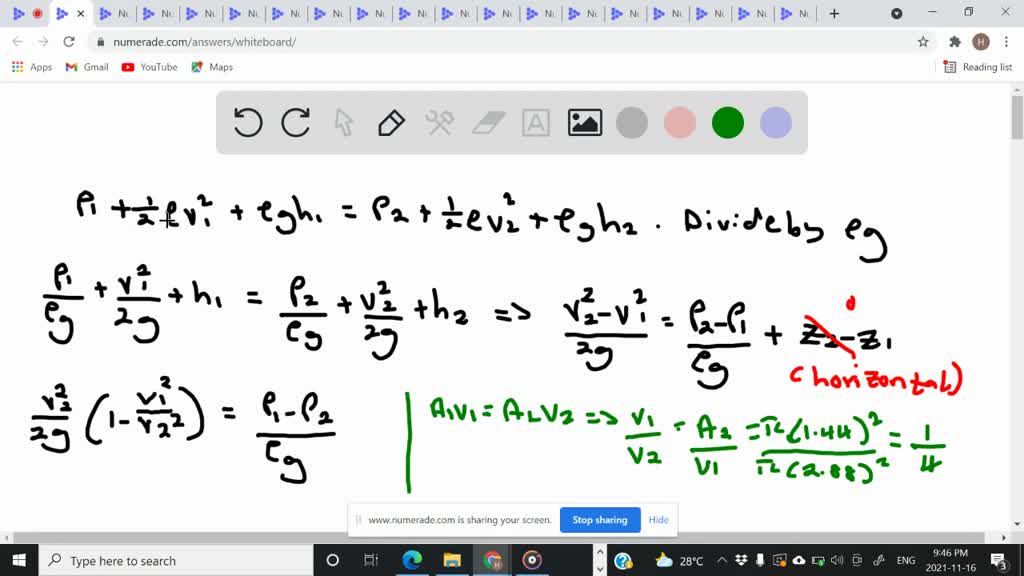 SOLVED: A filling station uses a Venturi tube to measure the flow rate ...