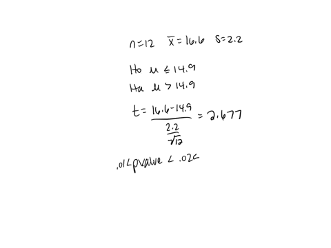 exnrciza-9-37-algo-in-order-to-conduct-a-hypothesis-test-for-the-population-mean-a-random-sample-of-12-observations-is-drawn-from-a-normally-distributed-population-the-resulting-sample-mean-37637