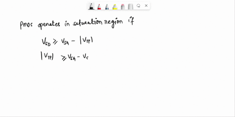 for-the-circuit-given-below-a-show-that-for-the-pmos-transistor-to-operate-in-saturation-the-following-condition-must-be-satisfied-irvtpl-b-if-the-transistor-is-specified-to-have-vtp-1-v-and-12185