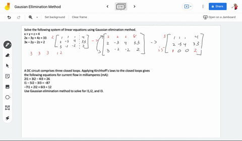 solve-the-following-system-of-linear-equations-using-gaussian-elimination-method_-xvz4-2x-3y-42-33-3x-2y-2z-2-a-dc-circuit-comprises-three-closed-loops-applving-kirchhoff-s-laws-to-the-close-51502