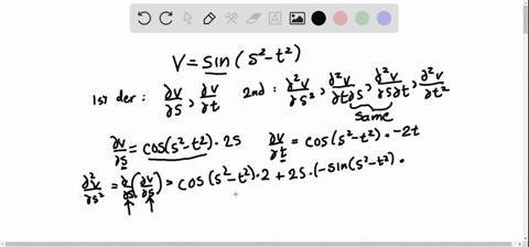 find-all-the-second-partial-derivatives-v-sin-s2-t2