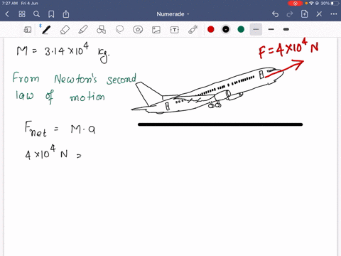 an-airplane-has-a-mass-of-314-x104-kg-and-takes-off-under-the-influence-of-a-constant-net-force-of-4-x-104-n-what-is-the-net-force-that-acts-on-the-planes-706-kg-pilot