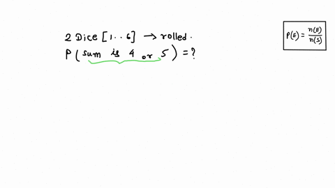 two-six-sided-dice-numbered-1-6-are-rolled-find-the-probability-that-the-sum-of-the-two-numbers-is-4-or-5-you-may-enter-your-answers-as-unreduced-fractions-or-as-decimals-rounded-to-the-near-3941