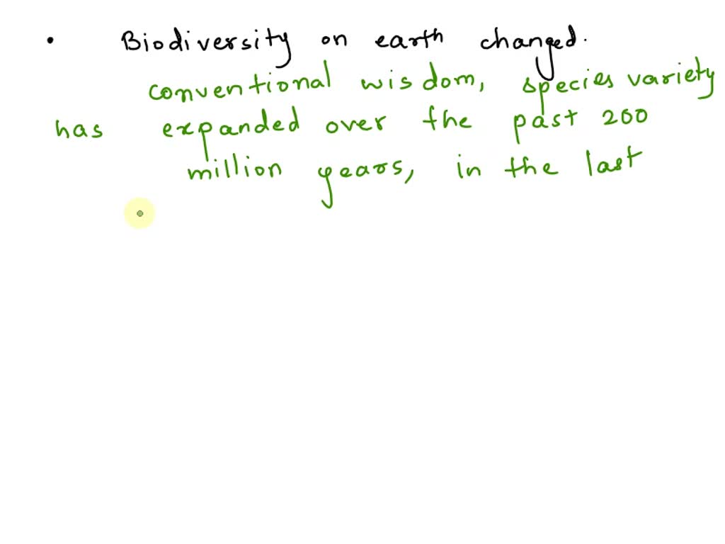 SOLVED How has biodiversity on earth changed over time?