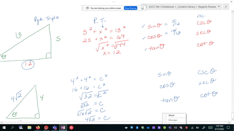 in-exercises-6-and-8-find-the-exact-values-of-the-six-trigonometric-functions-of-the-angle-theta-shown-in-the-figure-use-the-pythagorean-theorem-to-find-the-third-side-of-the-triangle