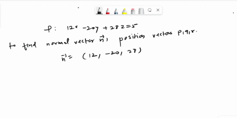 all-solutions-x-y-2-of-the-linear-equation-12x-20y-28z-5-geometrically-represent-a-plane-p-in-r_-find-normal-vector-n-to-p-and-the-position-vectors-p-qr-of-three-distinct-points-in-p-fractio-19935