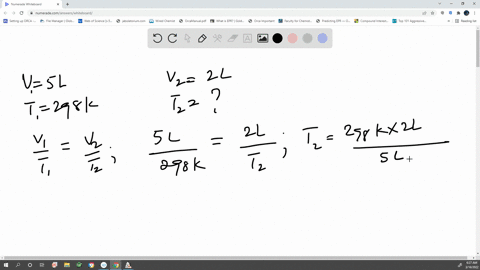 1-if-a-gas-occupies-5-l-at-298-k-what-temperature-is-needed-to-reduce-the-volume-to-2-l-if-the-pressure-does-not-change-2-if-a-sample-of-helium-gas-has-a-volume-of-120-ml-and-a-pressure-of-8-87381