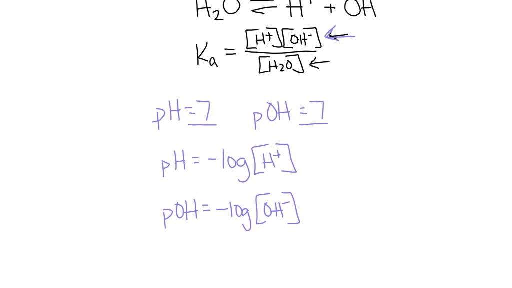 Given that pH + pOH = 14 and that the concentration of water in a ...