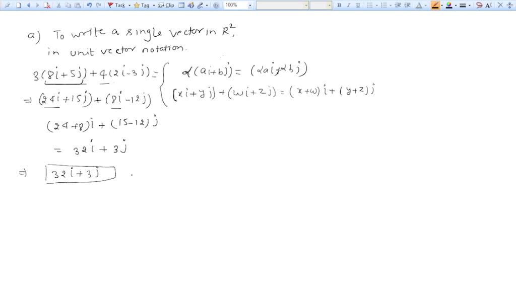 Solved: Linear Combination Of Vectors A) Write As A Single Vector In R2 