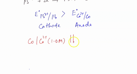 a-galvanic-cell-is-constructed-by-wiring-cobalt-electrode-bathed-in-10-m-co2taq-to-a-lead-electrode-bathed-in-10-m-pb2-with-the-two-solutions-connected-by-a-salt-bridge-consider-the-two-half-58084