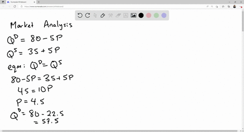 suppose-market-demand-is-80-5p-and-market-supply-is-35-5p-the-market-equilibrium-price-is-450-and-the-equilibrium-quantity-is-575-units-enter-your-responses-rounded-to-two-decimal-places-sup-75868