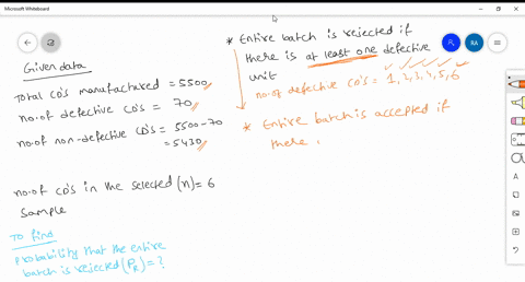 with-one-method-of-a-procedure-called-acceptance-sampling-a-sample-of-items-is-randomly-selected-without-replacement-and-the-entire-batch-is-rejected-if-there-is-at-least-one-defective-unit-the-abcd-e