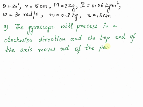 the-axis-of-a-gyroscope-is-tilted-at-an-angle-of-30circ-to-the-vertical-figure-11110-the-rotor-has-a-76866