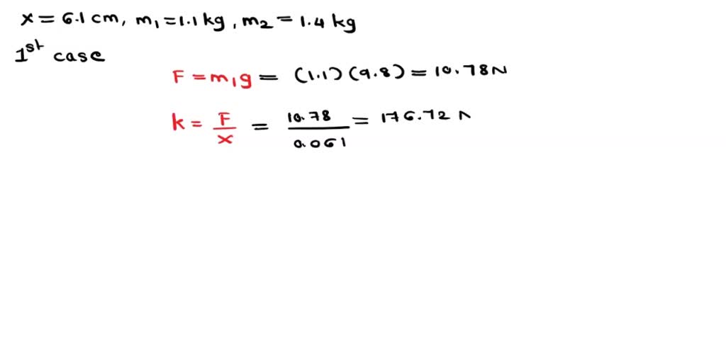 SOLVED A spring scale hung from the ceiling stretches by 6.1 cm when a