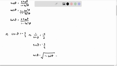 5-csc-theta-frac52-frac3-pi2theta2-pi-6-cot-thetafrac32-180circtheta270circ