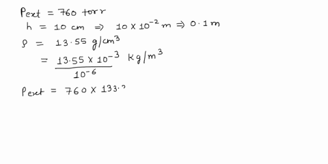 a-u-shaped-manometer-contained-a-liquid-mercury-if-the-external-pressure-is-760-torr-and-the-open-side-is-100-cm-higher-than-the-side-connected-to-the-apparatus-calculate-the-pressure-in-the-45682
