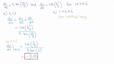 the-curve-c-in-the-xy-plane-is-given-parametrically-by-xt-ylt-where-dx-2t-and-t2-t-sin-cos-for-1-t-6-dt-3-dt-a-find-the-slope-of-the-line-tangent-to-the-curve-c-at-the-point-where-t-3-b-forl-15096