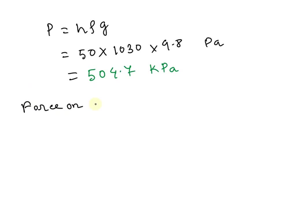 SOLVED A submarine dives to a depth of 50 meters in the ocean. (a