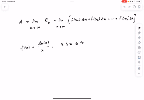 the-area-a-of-the-region-s-that-lies-under-the-graph-of-the-continuous-function-is-the-limit-of-the-sum-of-the-areas-of-approximating-rectangles_-a-lim-rn-lim-fxax-fxzax-fxnax-n-n-use-this-d-04461