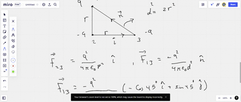 three-charges-are-fixed-at-the-vertices-of-the-right-isosceles-triangle-shown-below-all-charges-have-the-same-magnitude-only-charge-1-is-positive-determine-the-direction-of-the-net-electric-63247