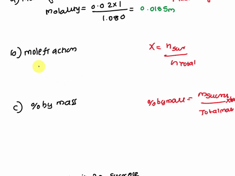 a-solution-of-sucrose-c12h22011-in-water-is-002-molar-and-has-a-density-of-108-gml-a-what-is-the-molality-m-of-the-solution-bwhat-is-the-mol-fraction-of-sucrose-c-what-is-the-percent-by-mass-13061