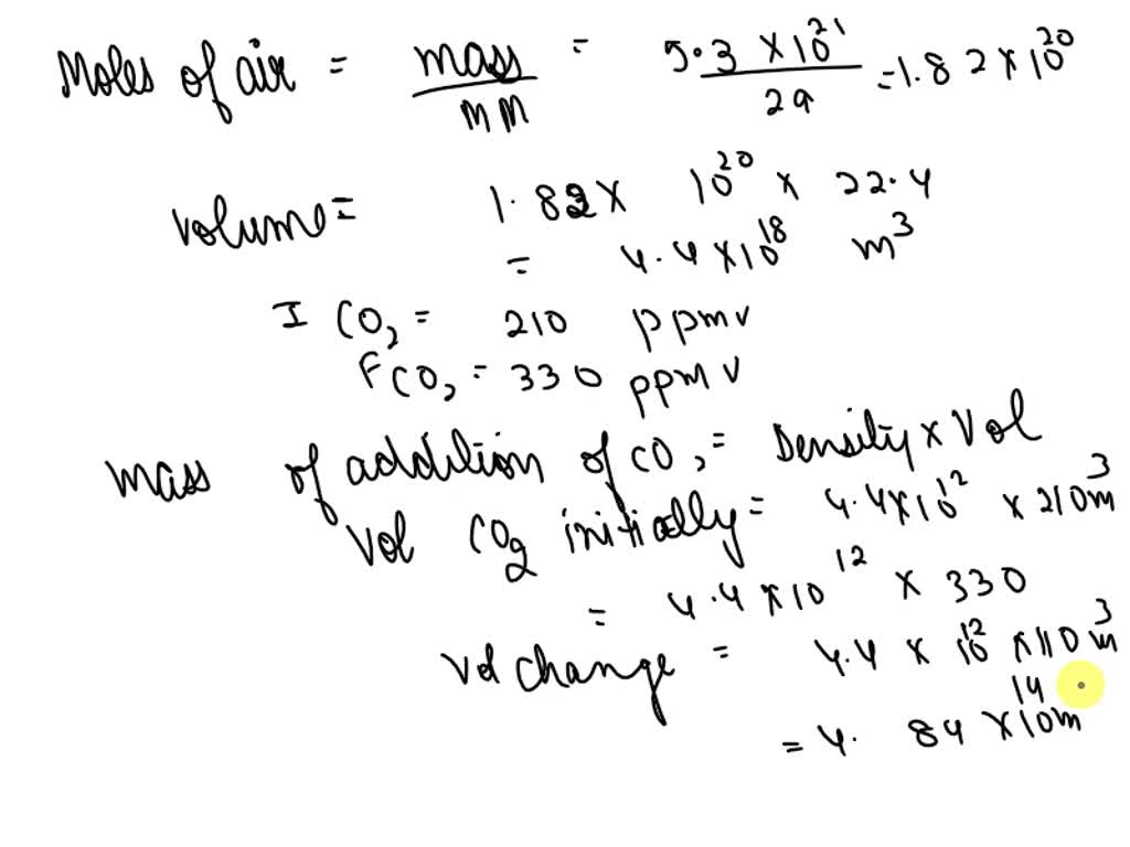 SOLVED: The current mass of the atmosphere is approximately 5.3Ã—10^18 ...