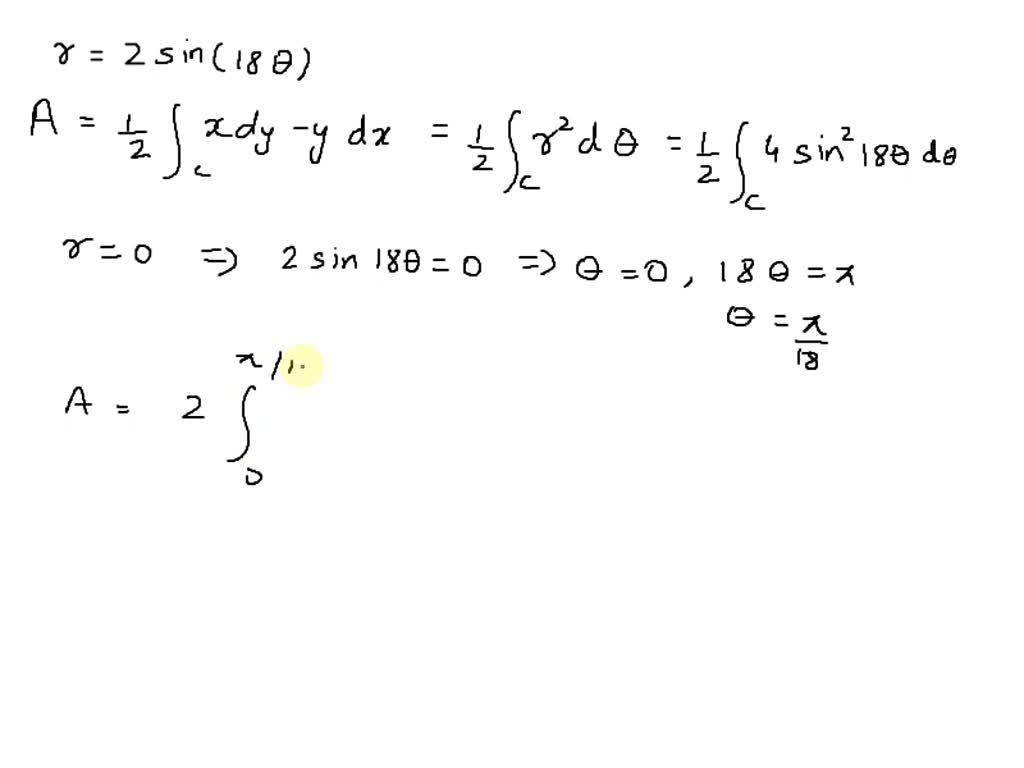 SOLVED: Use Green's theorem to compute the area of one petal of the 36 ...