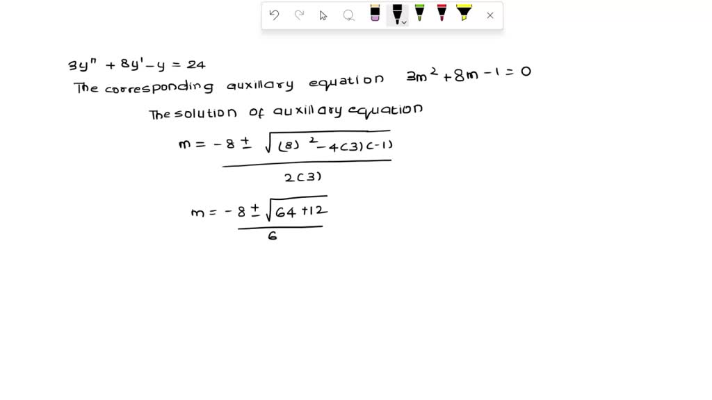 SOLVED: 4. Use the method of undetermined coefficients. A particular ...