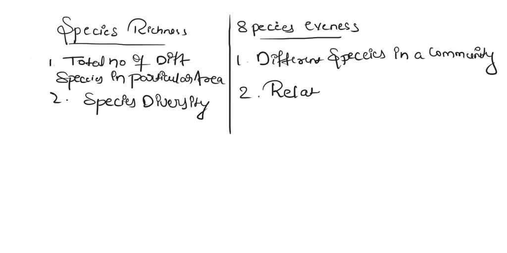 SOLVED: Ecology concepts: What is the difference between species ...