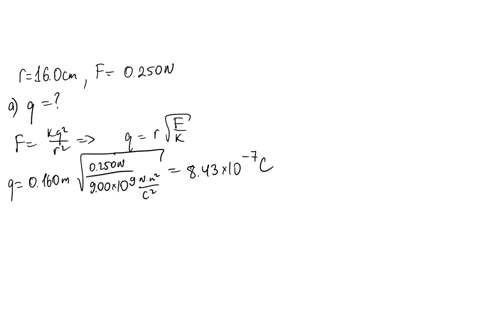 two-small-plastic-spheres-are-given-positive-electrical-charges-when-they-are-a-distance-of-160-cm-apart-the-repulsive-force-between-them-has-a-magnitude-of-0250-nn-a-what-is-the-charge-on-e-54154