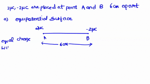 two-charges-2-uc-and-2-c-are-placed-at-points-a-and-b-6-cm-apart-a-identify-an-equipotential-surface-of-the-system-b-what-is-the-direction-of-the-electric-field-at-every-point-on-this-surfac-72465