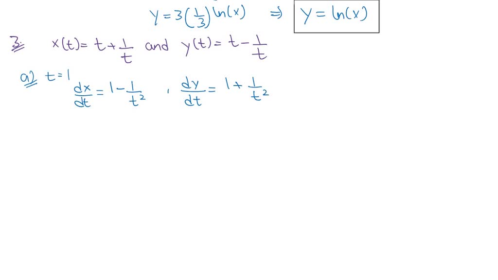 SOLVED: 1. Consider the parametric equations x(t) 3sec(t) and y(t ...