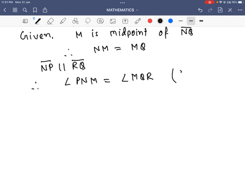 4-points-consider-the-following-figure-given-m-is-the-midpoint-of-nq-and-np-rq-with-transversals-pr-and-nq-prove-np-qr-proof-statements-reasons-59312
