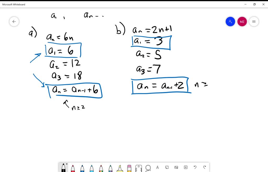 SOLVED: 7. Give A Recursive Definition Of The Sequence An, N = 1,2,3 ...