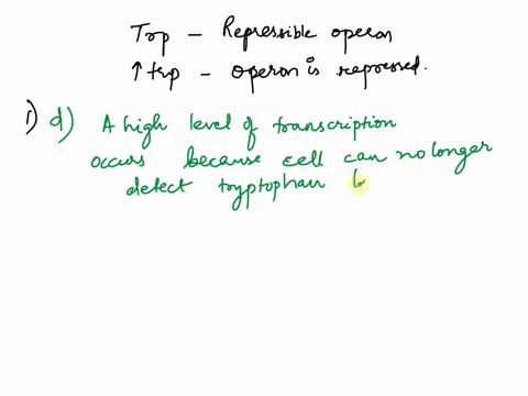 b-trp-operon-1a-predict-the-level-of-transcription-of-the-trp-operon-genes-in-the-presence-of-abundant-tryptophan-in-a-bacterial-strain-with-a-loss-of-function-mutation-in-trpr-trpr-or-trpr-34916