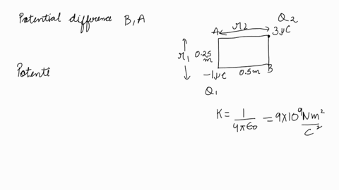 two-point-charges-are-located-at-two-corners-of-a-rectangle-as-shown-in-the-figure-what-is-the-electric-potential-difference-vb-va-in-kilovolts-between-points-b-and-a-48998
