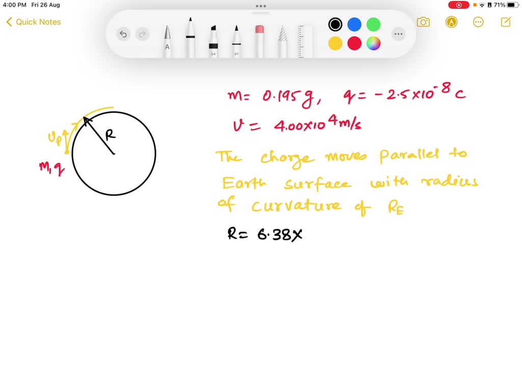 SOLVED: A particle of mass 0.195 g carries a charge of -2.50 * 10^-8 C ...