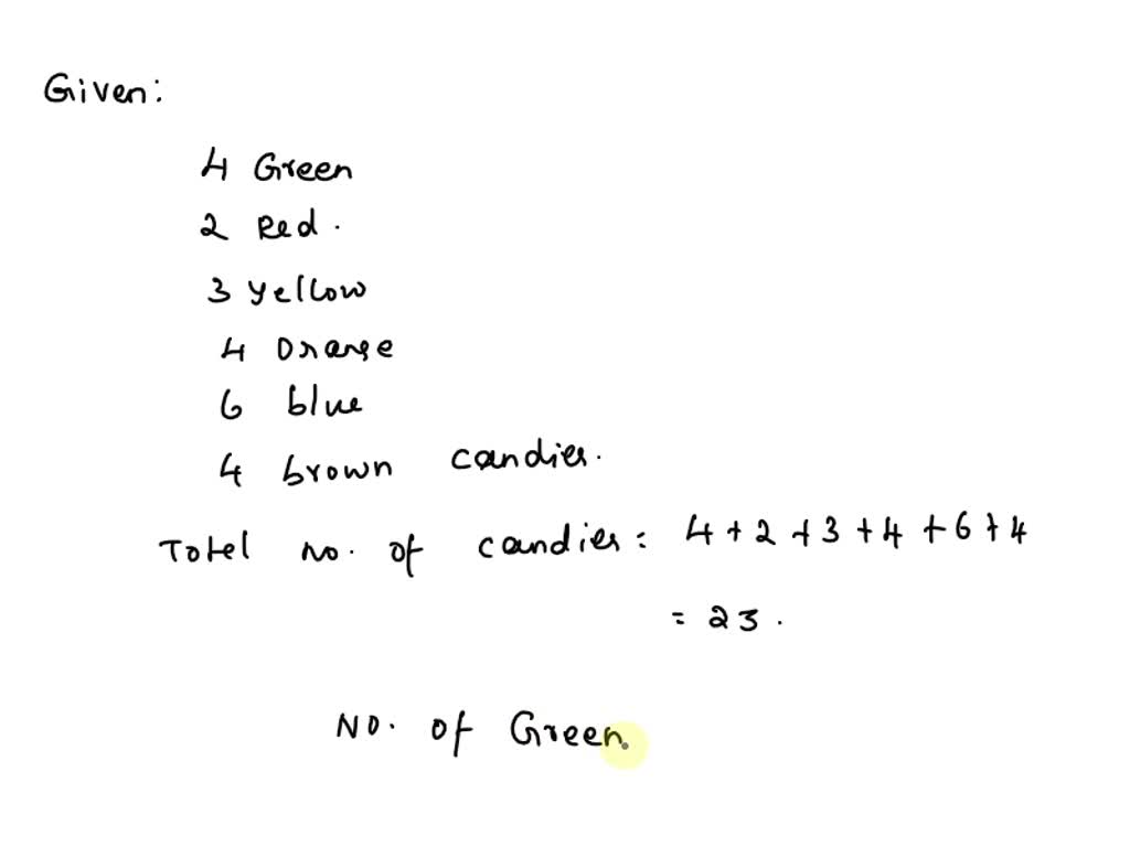 SOLVED A fun size bag of M Ms contains 4 green, 2 red, 3 yellow, 4