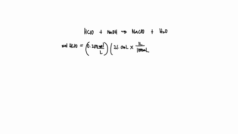210-ml-of-0200-m-hclo-is-titrated-with-0200-m-naoh-a-what-volume-of-base-is-required-to-reach-the-equivalence-point-volume-of-base-ml-b-what-is-the-ph-of-the-solution-after-addition-of-143-m-64422