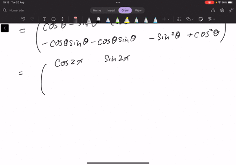 operatornamesea-aleftbeginarrayrrcos-theta-operatornamesen-theta-operatornamesen-theta-cos-thetaendarrayright-a-determine-una-expresion-sencila-para-a2-b-determine-una-expresion-sencilla-para-a3-c-con