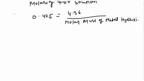 a-436-g-sample-of-an-unknown-alkali-metal-hydroxide-is-dissolved-in-1000-ml-of-water-an-acid-base-indicator-is-added-and-the-resulting-solution-is-titrated-with-250-m-hclaqsolution-the-indic-80477