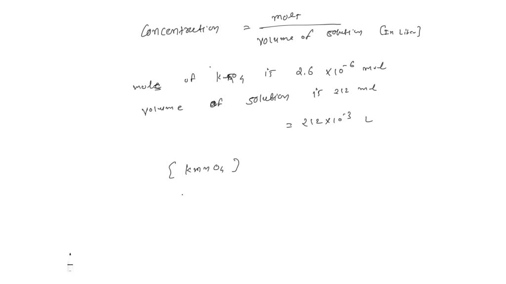 Solved The Total Volume Of The Diluted Solution Is 212 Ml What Is The