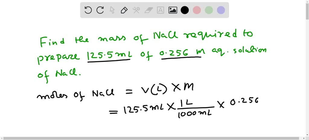 SOLVED: Suppose you need to prepare 125.5 mL of a 0.256 M aqueous ...