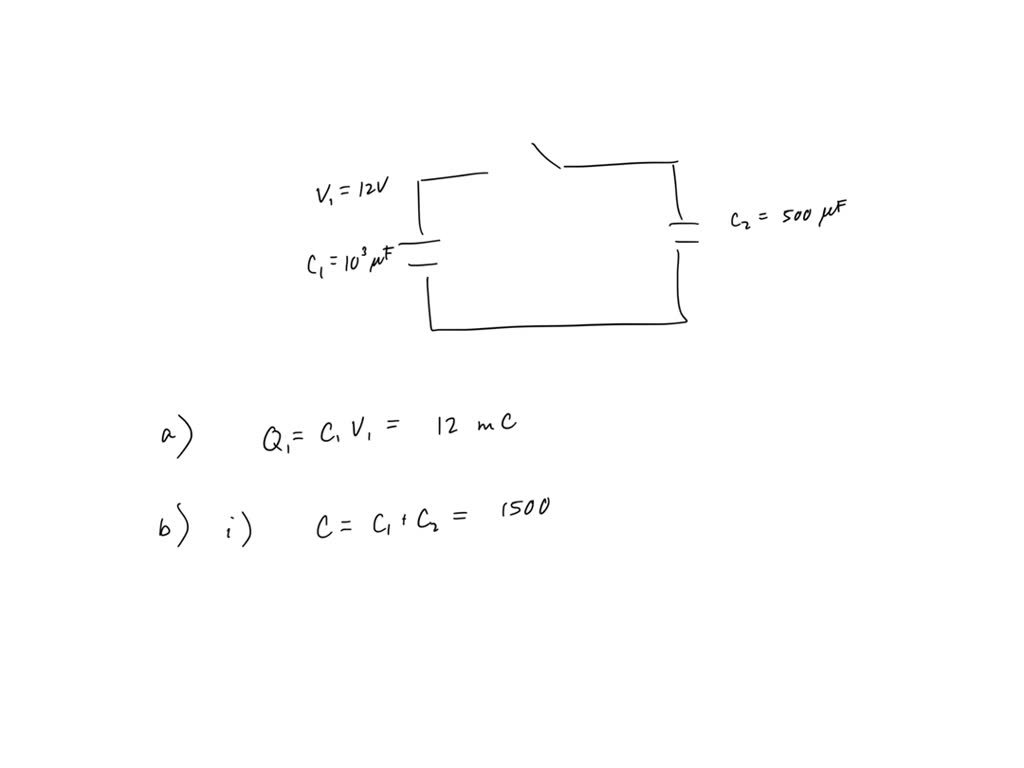 SOLVED: The diagram shows a LOOOUF capacitor charged to a p.d. of 12V ...